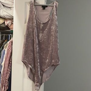 Off pink mesh F21 bodysuit